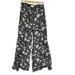 Denim & Supply Ralph Lauren Pants Womens XS Black Floral Wide Leg Wrap Palazzo